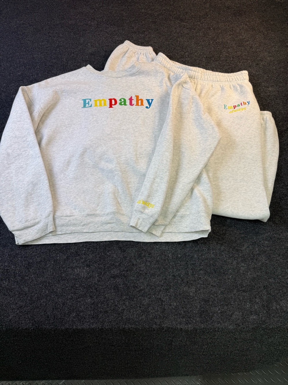 The Mayfair Group Empathy Grey Crewneck Sweatshirt and Pants